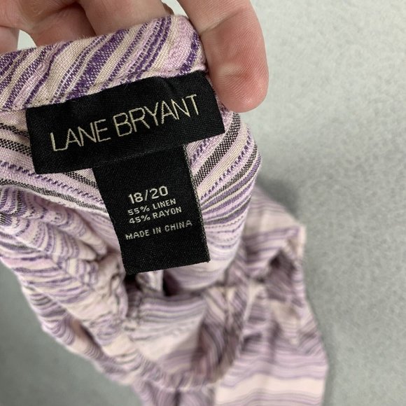 Lane Bryant Women's Maxi Skirt 16/18 Linen Blend Lined Stripe Modest Minimalist - Picture 8 of 9